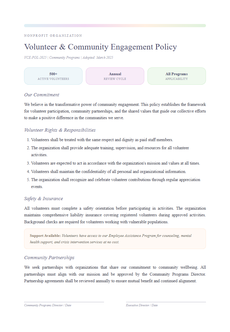 Watercolor soft policy with artistic touch